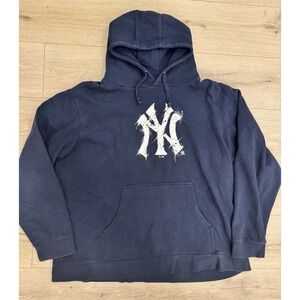 New York Yankees Hoodie 2XL Navy Blue Fanatics MLB Pullover Sweatshirt XXL